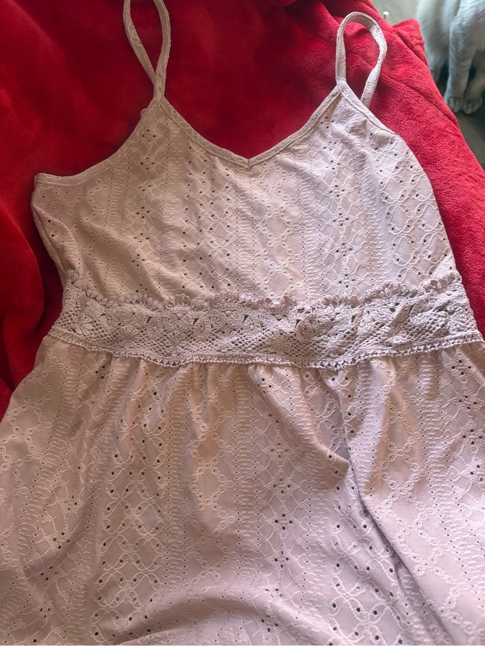 SHEIN Eyelet Knit Tank Top in Dusty Pink
